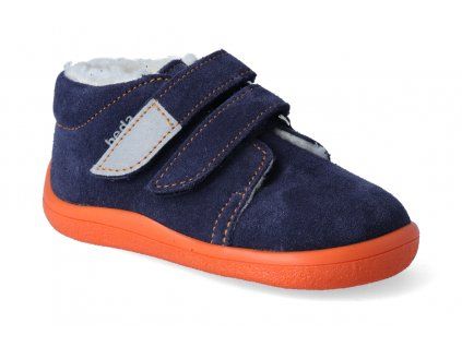 barefoot zimni kotnikova obuv s membranou beda blue mandarine 2
