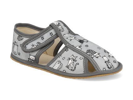 GREY CAT barefoot prezuvky baby bare s prurezy grey cat sede 2025 1