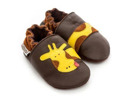 Barefoot capáčky Liliputi® - Soft Sole Brown Giraffe hnědé
