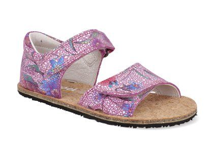 24M007.001 650 barefoot sandalky koel4kids amelia fuchsia flowers ruzove 2026 1