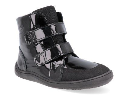 FEBO W SHINY BLK barefoot detske zimni boty baby bare febo winter shiny black 1