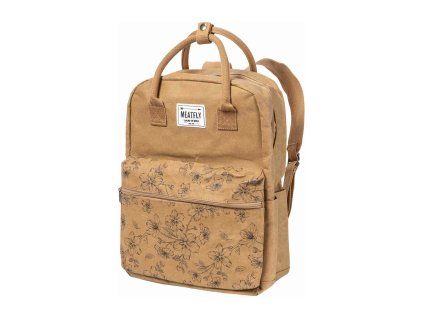 Meatfly papírový batoh - Cheery Blossom Brown 18 L hnědý