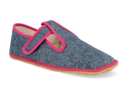 BF060010 W P D barefoot detske prezuvky beda sirsi typ pink denim 1