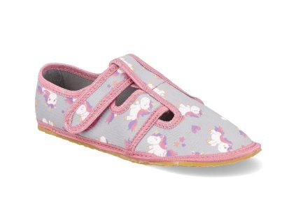 KTR BARE 11 barefoot detske prezuvky ktr jednorozec s duhou ruzove 1