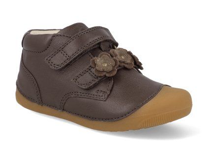 BG101230 2190 barefoot detske kotnikove boty bundgaard petit flower dark brown 1