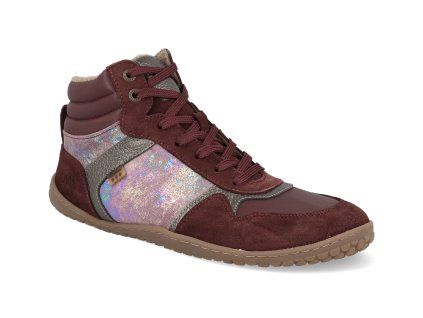 43050 439 barefoot damske kotnikove boty develab mid cut snkr laces wr burgundy 1