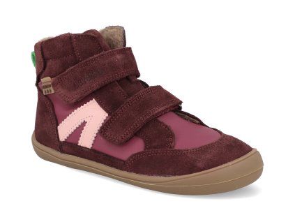 45229 439 barefoot detske zimni boty develab bf soft shoe 2velcro wp burgundy 1
