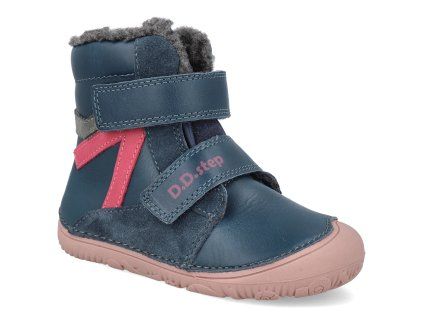 W073 52306C barefoot detske zimni boty d d step w073 52306c modre ruzove 1