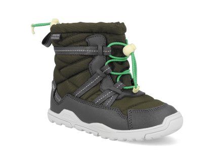 AEPC AMGN barefoot detske zimni boty xero shoes alpine pull on kids army green 1