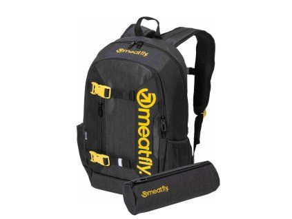 Meatfly batoh Basejumper - Black/Charcoal Heather 22 L černý