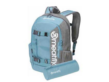 Meatfly batoh Basejumper - Grey Heather/Aqua 22 L světle modrý