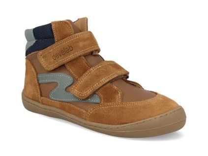 41075 759 barefoot detske kotnikove boty develab midcut sneak 2 velc leather cognac 1
