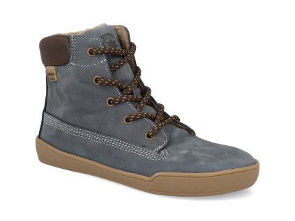 45329 634 barefoot detske kotnikove boty develab mid boot laces wr navy 1