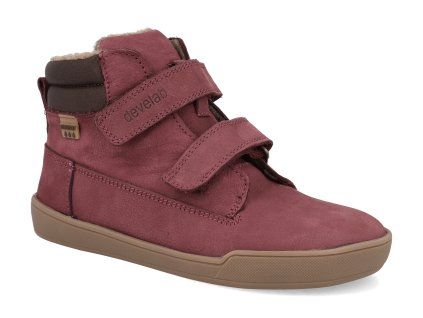 45333 434 barefoot detske zimni boty develab mid boot 2velcro wp burgundy 1