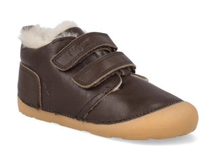 24113 1262 barefoot detske zimni boty bisgaard carter lamb dark brown 1