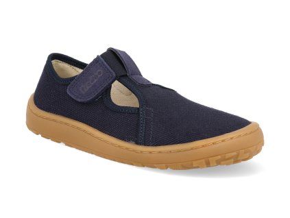 G1700439 barefoot platenky froddo canvas t bar dark blue 2