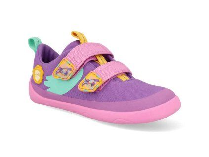 Barefoot dětské tenisky Affenzahn - Sneaker Cotton Happy Creative Toucan fialové