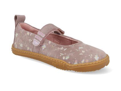 0010062 320 barefoot detske tenisky ricosta kirsche malve velour vintage flowers 1