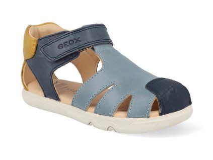 B656PC C0916 barefoot detske sandaly geox b steppieup navy ochreyellow 2 1