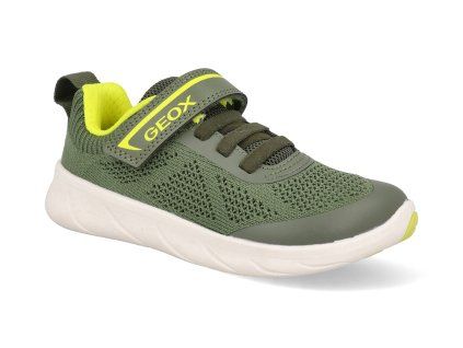 J65PDB C0914 barefoot detske tenisky geox j foot run military lime 1