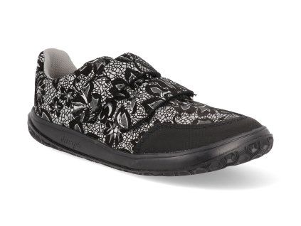 1170 0163 54 barefoot detske tenisky jonap nella black white flowers 1