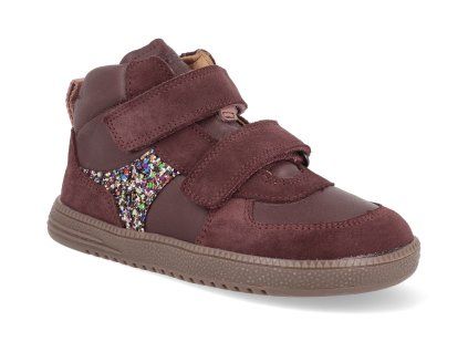 G2110157 4 barefoot detske kotnikove boty froddo zeru loop high tops dark bordeaux 1