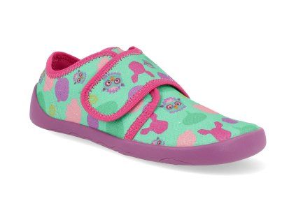 01398 20024 barefoot detske prezuvky affenzahn slipper cotton movy owl 1