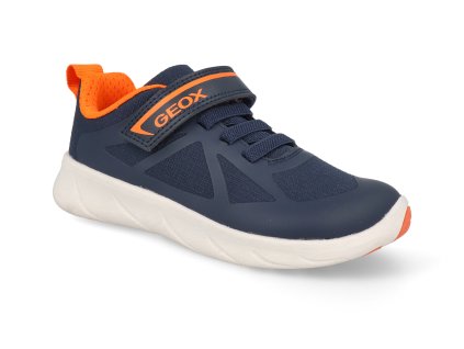 J66PDD C0659 barefoot detske tenisky geox j foot run navy orange 1