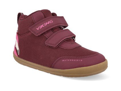 3 56290 40 barefoot detske kotnikove boty viking alv paw mid wp 2v burgundy 1