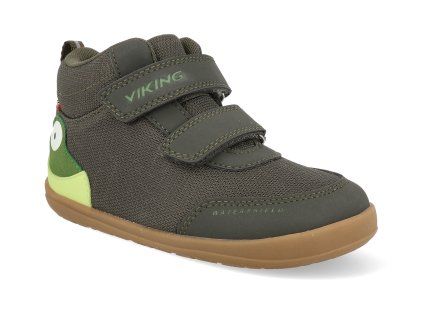 3 56290 92 barefoot detske kotnikove boty viking alv paw mid wp green 1