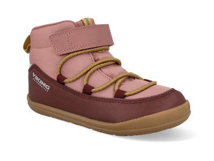 3 56315 9 barefoot detske kotnikove boty viking birch mid wp 1v pink 1