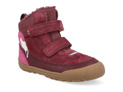 3 96300 40 barefoot detske zimni boty viking alv paw warm wp 2v burgundy 1