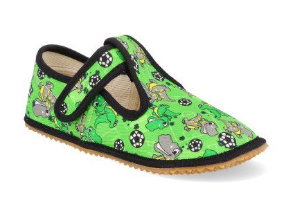 BF060010 W GDINO barefoot detske prezuvky beda sirsi typ green dinoball zelene 1