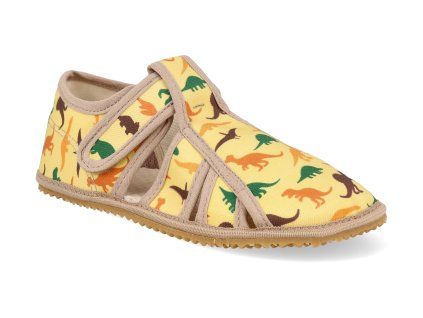 BFN 170020 W BR OP D barefoot detske prezuvky beda playful bfn dinosaurs otevrene s pevnym opatkem 1