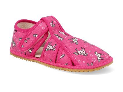 BFN 170020 W BR OP UN barefoot detske prezuvky beda playful bfn unicorn otevrene s pevnym opatkem 1