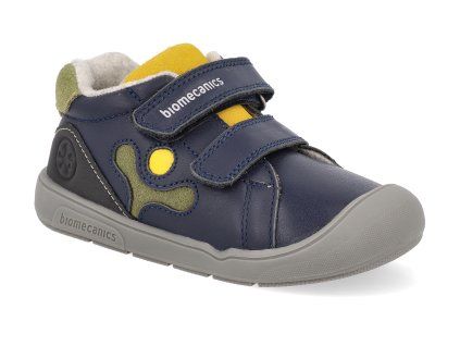 261144 A089FB barefoot detske kotnikove boty biomecanics azul marino sauvage forro borreguillo 1