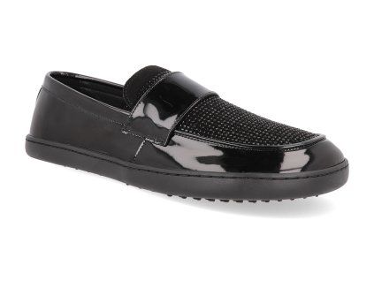 SHPN067BLK barefoot damske mokasiny shapen sheen black glitter 1