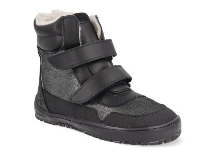 BFN170070 W MK SO BLSH barefoot detske zimni boty beda playful just black shine 1