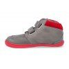 barefoot kotnikova obuv blifestyle raccoon bio fleece schiefgrau rot 5