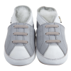 Chaussons cuir Baskets grises Front