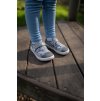 Barefoot dětské sandály Jonap - Danny šedé motýlci