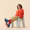 Barefoot dětské kotníkové boty Affenzahn - Low Boot Knit Happy Whale modré